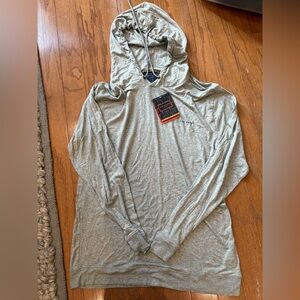 Ted Baker Gray Hooded Long Sleeve Shirt Medium